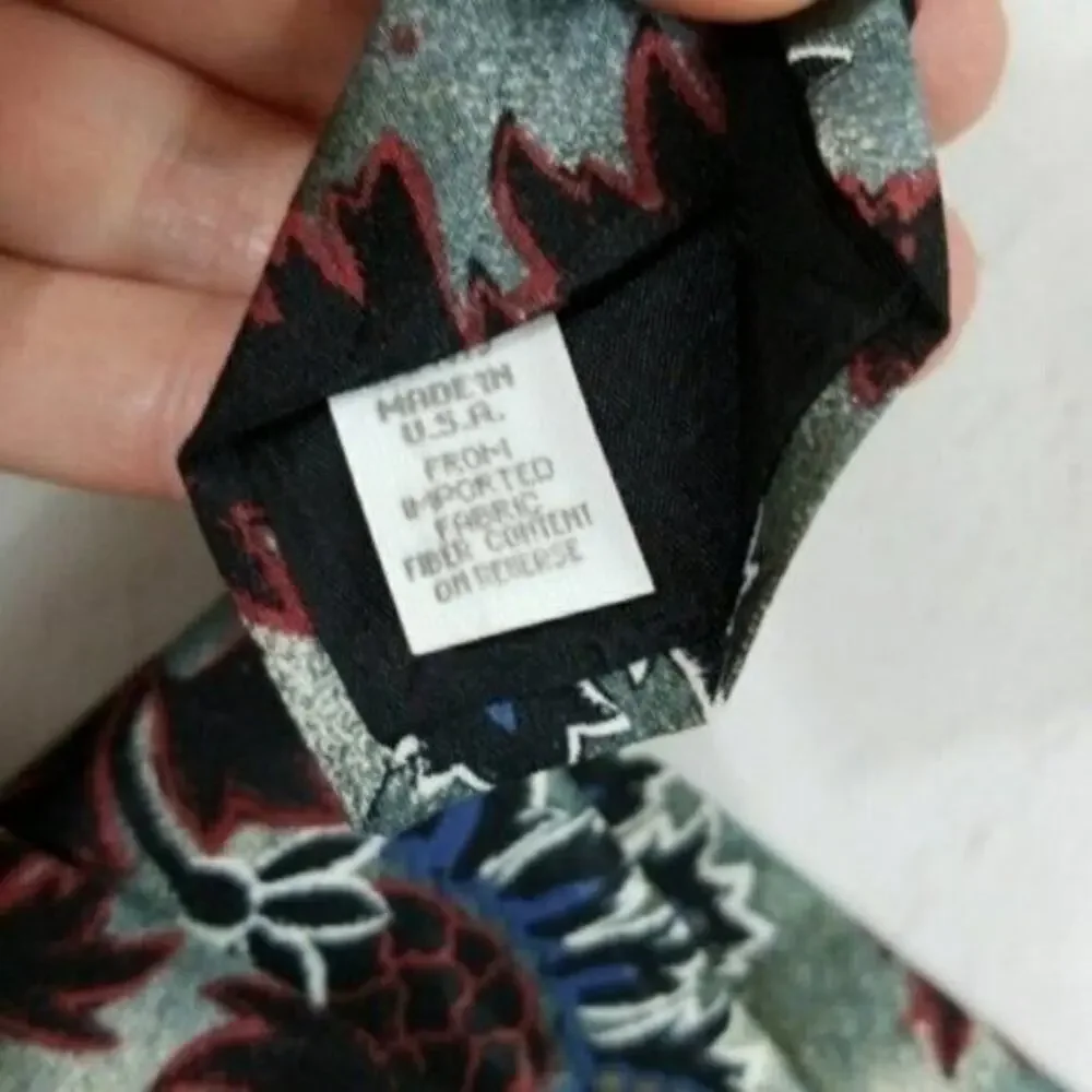7th Ave men's vintage multicolor abstract floral polyester wide necktie